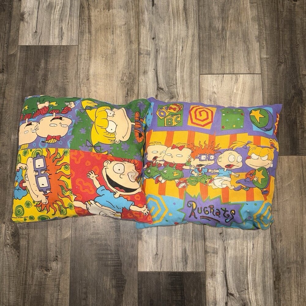 Vintage 1997 Nickelodeon Rugrats Pillow 16×16 Cartoon Plush Throw Pillow Stuffed - Picture 2 of 4